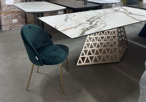 Стол ENNA 220 KL-188 Контрастный мрамор матовый, итальянская керамика/ каркас цвета шампань, ®DISAUR в Глазове - glazov.mebel24.online | фото 8