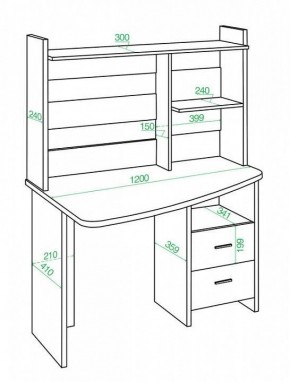 Стол компьютерный Домино Лайт СКЛ-Крл 120+НКЛ-120 в Глазове - glazov.mebel24.online | фото 2