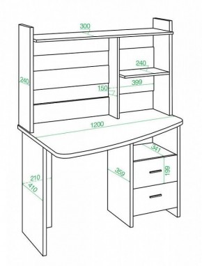 Стол компьютерный Домино Лайт СКЛ-Крл 120+НКЛ-120 в Глазове - glazov.mebel24.online | фото 3