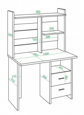 Стол компьютерный Домино Лайт СКЛ-Прям100+НКЛ-100 в Глазове - glazov.mebel24.online | фото 2