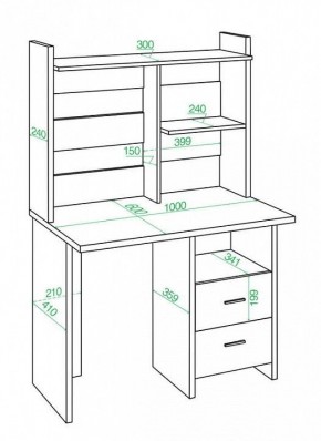 Стол компьютерный Домино Лайт СКЛ-Прям100+НКЛ-100 в Глазове - glazov.mebel24.online | фото 2