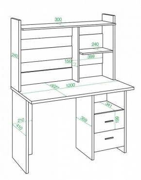 Стол компьютерный Домино Лайт СКЛ-Прям120+НКЛ-120 в Глазове - glazov.mebel24.online | фото 2