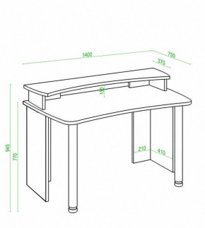 Стол компьютерный Домино Лайт СКЛ-Софт140+НКИЛ140 в Глазове - glazov.mebel24.online | фото 3