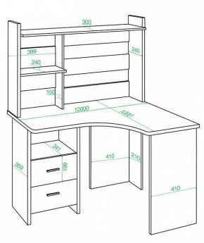 Стол компьютерный Домино Лайт СКЛ-Угл120+НКЛ-120 в Глазове - glazov.mebel24.online | фото 3