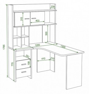 Стол компьютерный Домино Лайт СКЛ-Угл130+НКЛХ120 в Глазове - glazov.mebel24.online | фото 2