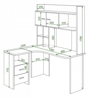 Стол компьютерный Домино Лайт СКЛ-Угл130+НКЛХ130 в Глазове - glazov.mebel24.online | фото 2