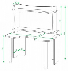 Стол компьютерный Домино lite СКЛ-Игр140 в Глазове - glazov.mebel24.online | фото 2