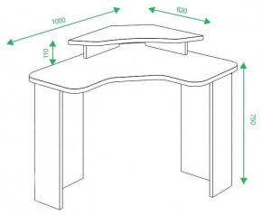 Стол компьютерный Домино lite СКЛ-ИгрУгл100+НКИЛ в Глазове - glazov.mebel24.online | фото 2