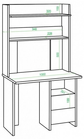 Стол компьютерный Домино Lite СКЛ-Прям100Р+НКЛХ-100 в Глазове - glazov.mebel24.online | фото 2