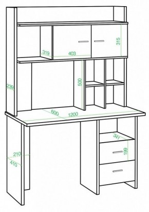 Стол компьютерный Домино Lite СКЛ-Прям120Р+НКЛХ-120 в Глазове - glazov.mebel24.online | фото 2