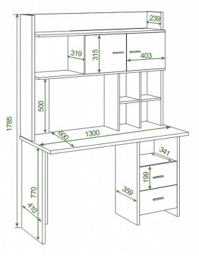 Стол компьютерный Домино Lite СКЛ-Прям130+НКЛХ-130 в Глазове - glazov.mebel24.online | фото 2