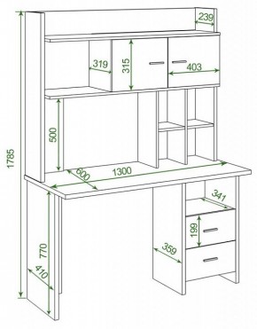 Стол компьютерный Домино Lite СКЛ-Прям130Р+НКЛХ-130 в Глазове - glazov.mebel24.online | фото 2