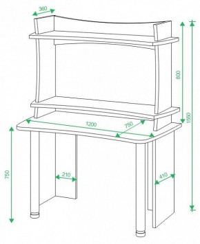 Стол компьютерный Домино lite СКЛ-Софт120+НКИЛ120 ВЛ в Глазове - glazov.mebel24.online | фото 2