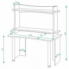 Стол компьютерный Домино lite СКЛ-Софт140+НКИЛ140 ВЛ в Глазове - glazov.mebel24.online | фото 2