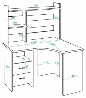 Стол компьютерный Домино Lite СКЛ-Угл120+НКЛХ-120 в Глазове - glazov.mebel24.online | фото 2