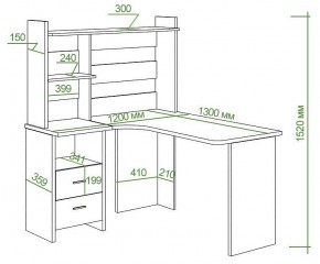 Стол компьютерный Домино Lite СКЛ-Угл130+НКЛ-120 в Глазове - glazov.mebel24.online | фото 2