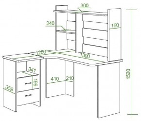 Стол компьютерный Домино Lite СКЛ-Угл130+НКЛ-130 в Глазове - glazov.mebel24.online | фото 3