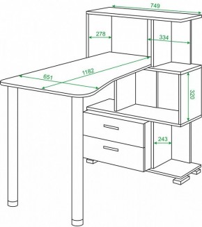 Стол компьютерный Домино СЛ-5-3СТ-2+БЯ в Глазове - glazov.mebel24.online | фото 2