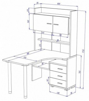 Стол компьютерный Домино СР-133-140 в Глазове - glazov.mebel24.online | фото 2