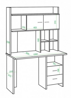 Стол компьютерный Нельсон Lite СКЛ-Прям120+НКЛХ-120 БЕ в Глазове - glazov.mebel24.online | фото 2