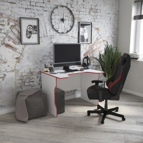 Стол компьютерный ВАРДИГ K2 100x82, белый/красный в Глазове - glazov.mebel24.online | фото 4