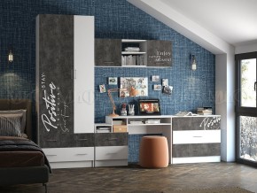 ВЕГА NEW Позитив Стол компьютерный (Бетон темный/белый) в Глазове - glazov.mebel24.online | фото 2