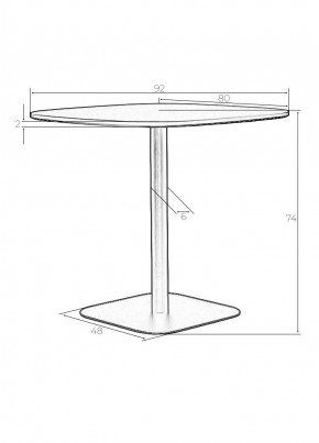 Стол обеденный DOBRIN OTIS, белая столешница, черное основание в Глазове - glazov.mebel24.online | фото 6