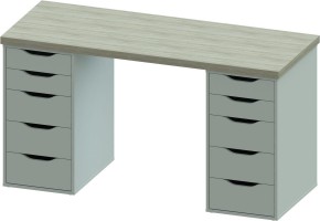 Стол письменный Ингар 2/55 140x75x55, дуб беленый/белый в Глазове - glazov.mebel24.online | фото 2