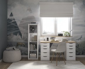 Стол письменный Ингар 2/55 140x75x55, дуб беленый/белый в Глазове - glazov.mebel24.online | фото 4