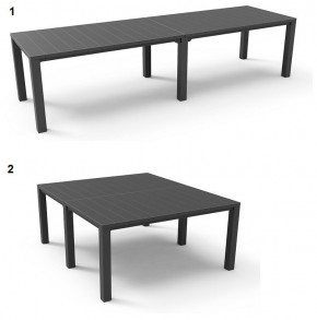 Стол раскладной Джули (Julie Double table 2 configurations) Графит в Глазове - glazov.mebel24.online | фото