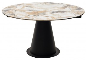 Стол TERAMO 135 GLOSS GRAND JADE SOLID CERAMIC, керамика, поворотн.механизм / Черный каркас, ®DISAUR в Глазове - glazov.mebel24.online | фото