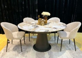 Стол TERAMO 135 GLOSS GRAND JADE SOLID CERAMIC, керамика, поворотн.механизм / Черный каркас, ®DISAUR в Глазове - glazov.mebel24.online | фото 2