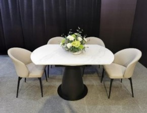 Стол TERAMO 135 GLOSS GRAND JADE SOLID CERAMIC, керамика, поворотн.механизм / Черный каркас, ®DISAUR в Глазове - glazov.mebel24.online | фото 3
