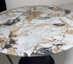 Стол TERAMO 135 GLOSS GRAND JADE SOLID CERAMIC, керамика, поворотн.механизм / Черный каркас, ®DISAUR в Глазове - glazov.mebel24.online | фото 4