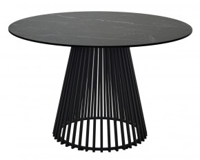 Стол TERNI 120 MATT BLACK MARBLE SOLID CERAMIC Черный мрамор матовый, керамика /Черн.каркас, ®DISAUR в Глазове - glazov.mebel24.online | фото