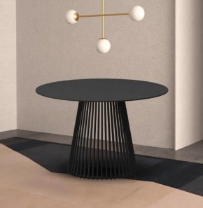 Стол TERNI 120 MATT BLACK MARBLE SOLID CERAMIC Черный мрамор матовый, керамика /Черн.каркас, ®DISAUR в Глазове - glazov.mebel24.online | фото 2