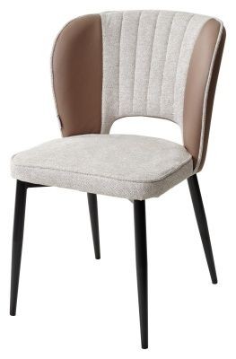 Стул HERMES WZ2042-02 светло-бежевый фактурный велюр/ HK017-31 серо-коричневый PU, М-City в Глазове - glazov.mebel24.online | фото 1