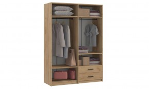 СВЕТЛАНА LOFT Шкаф 4 двери с зеркалом (дуб золотой) в Глазове - glazov.mebel24.online | фото 3