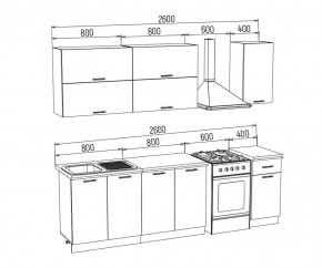ТЕХНО-3 Кухонный гарнитур 2,0 м Компоновка №2 в Глазове - glazov.mebel24.online | фото
