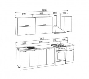 ТЕХНО Кухонный гарнитур 2,0 м Компоновка №2 в Глазове - glazov.mebel24.online | фото 10