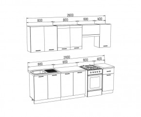 ТЕХНО Кухонный гарнитур 2,6 м Компоновка №3 в Глазове - glazov.mebel24.online | фото 6