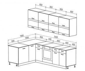 ТЕХНО Кухонный гарнитур угловой 2,4х1,6 м Компоновка №4 в Глазове - glazov.mebel24.online | фото 6