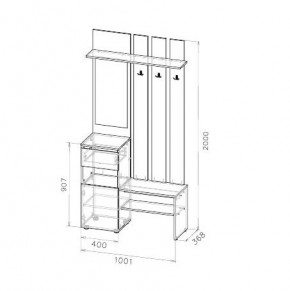 Токио Вешалка с зеркалом в Глазове - glazov.mebel24.online | фото 3