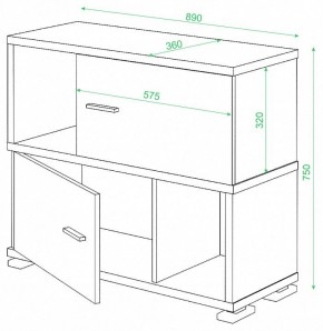 Тумба комбинированная Домино СБ-30/2 в Глазове - glazov.mebel24.online | фото 2