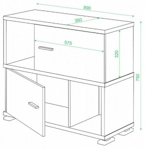 Тумба комбинированная СБ-30/2 в Глазове - glazov.mebel24.online | фото 2