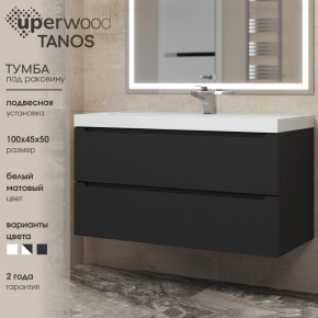 Тумба под раковину Uperwood Tanos 100 см, подвесная, черная матовая в Глазове - glazov.mebel24.online | фото 3