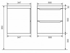 Тумба под раковину Uperwood Tanos 50 см, подвесная, черная матовая в Глазове - glazov.mebel24.online | фото 3