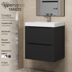 Тумба под раковину Uperwood Tanos 50 см, подвесная, черная матовая в Глазове - glazov.mebel24.online | фото 4