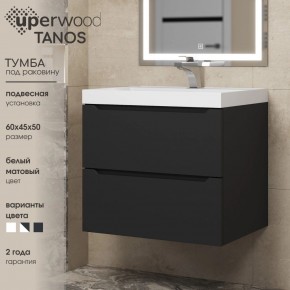 Тумба под раковину Uperwood Tanos 60 см, подвесная, черная матовая в Глазове - glazov.mebel24.online | фото 3