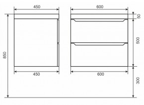 Тумба под раковину Uperwood Tanos 60 см, подвесная, черная матовая в Глазове - glazov.mebel24.online | фото 6